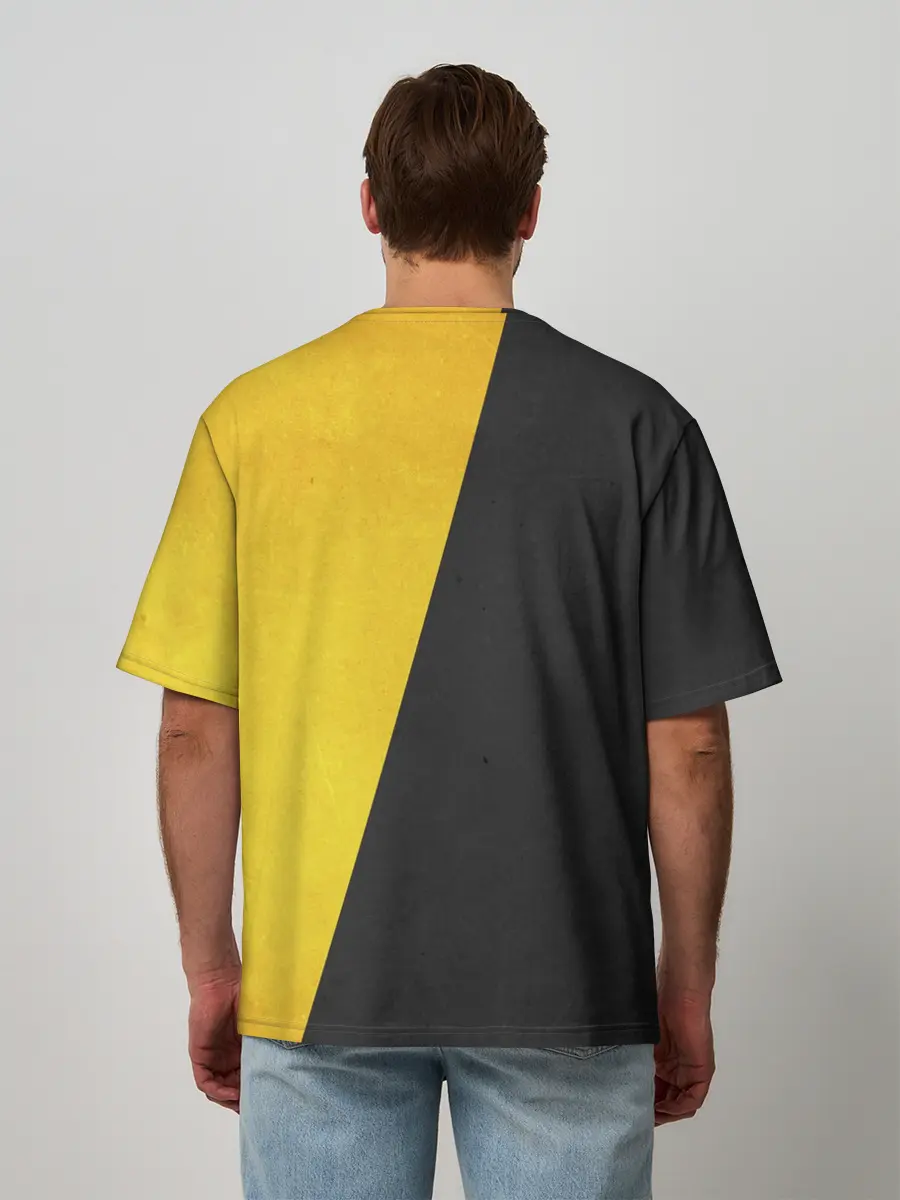 Мужская футболка оверсайз / Yellow and Black Emoji