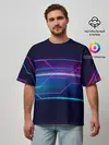 Мужская футболка оверсайз / Лазерные лучи