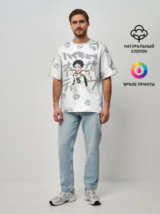 Мужская футболка оверсайз / Кейджи Акааши Академия Фукуродани