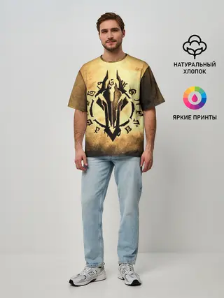 Мужская футболка оверсайз / Darksiders LOGO