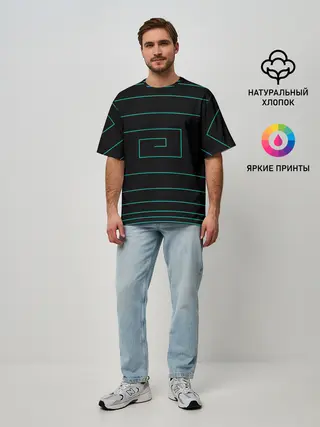 Мужская футболка оверсайз / геометрия нарушена