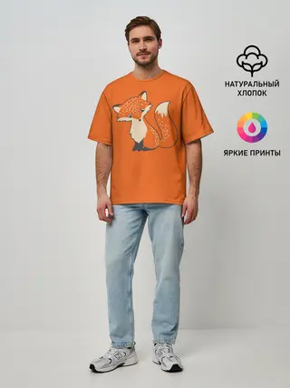 Мужская футболка оверсайз / Лисичка