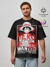 Мужская футболка оверсайз / One Piece: Разыскивается Манки Д Лаффи