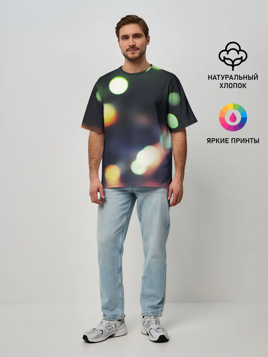 Мужская футболка оверсайз / NIGHT | НОЧЬ