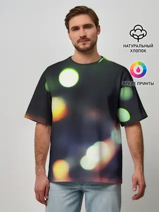 Мужская футболка оверсайз / NIGHT | НОЧЬ