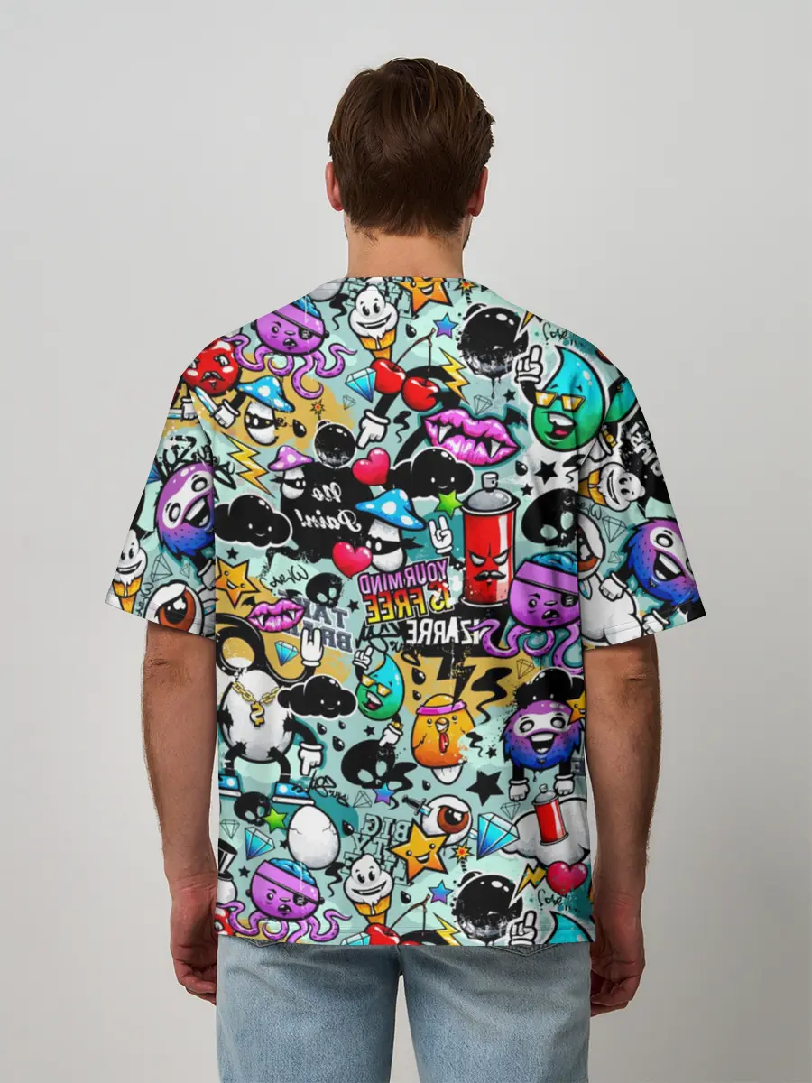 Мужская футболка оверсайз / Стикерпак