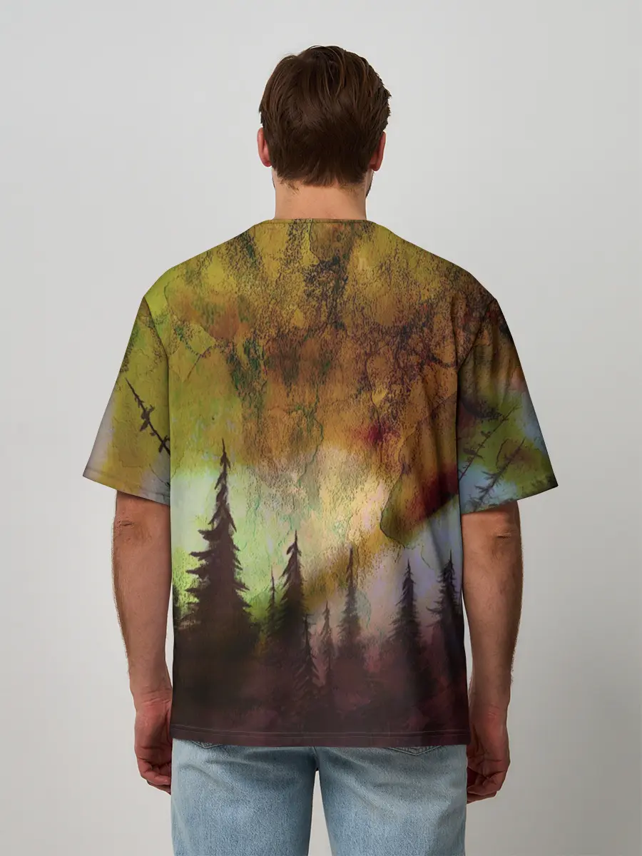 Мужская футболка оверсайз / СТРАШНЫЙ ЛЕС