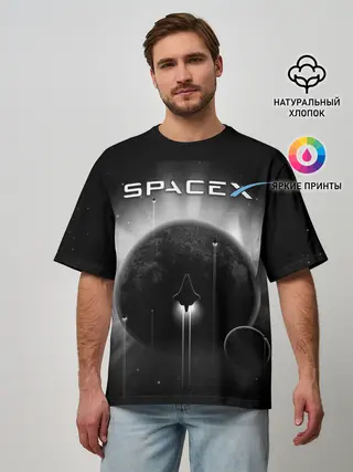 Мужская футболка оверсайз / Space X