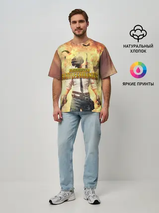 Мужская футболка оверсайз / PUBG BOOM