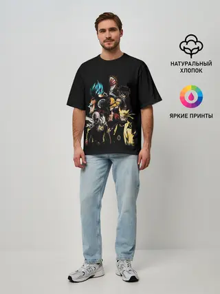 Мужская футболка оверсайз / КУЛЬТОВЫЕ АНИМЕ ГЕРОИ