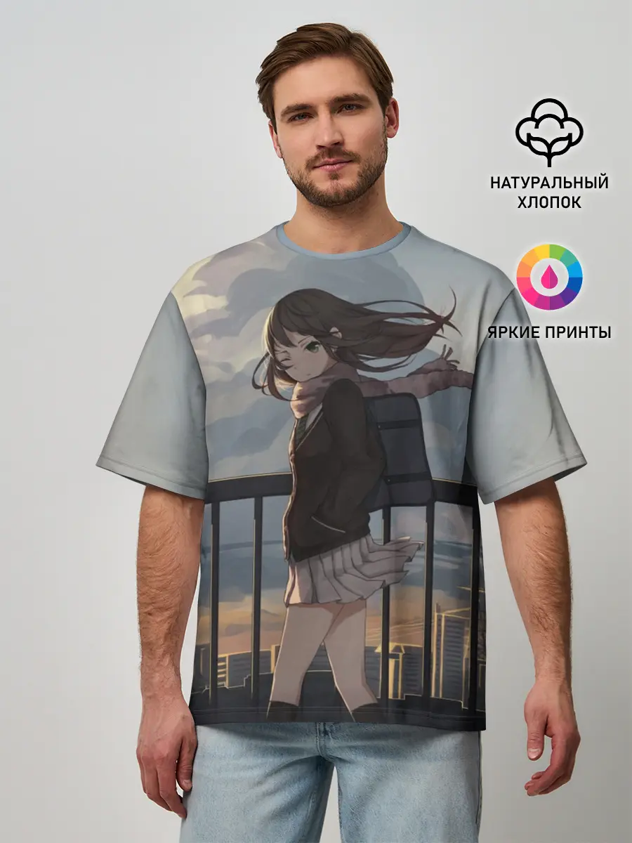 Мужская футболка оверсайз / IDOLMASTER. Rin Shibuya