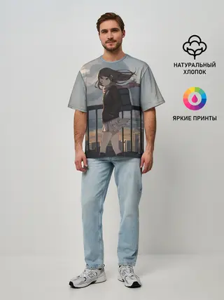 Мужская футболка оверсайз / IDOLMASTER. Rin Shibuya