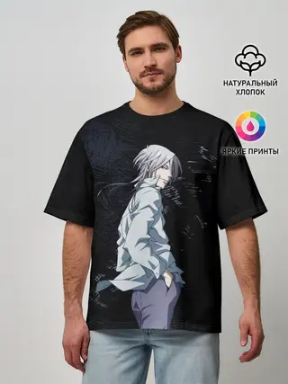 Мужская футболка оверсайз / Макишима из Психо паспорт