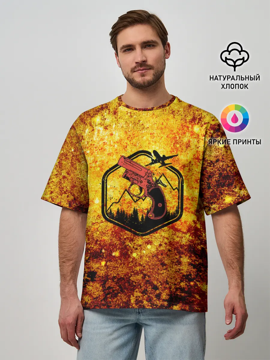 Мужская футболка оверсайз / АИР ДРОП | ПАБГ