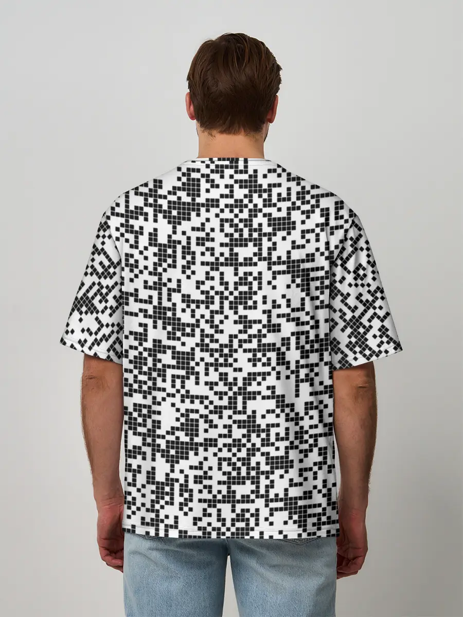 Мужская футболка оверсайз / Пиксельный Узор