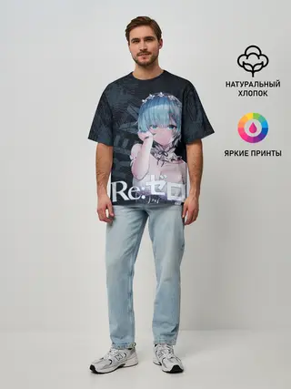 Мужская футболка оверсайз / Рем Re:Zero