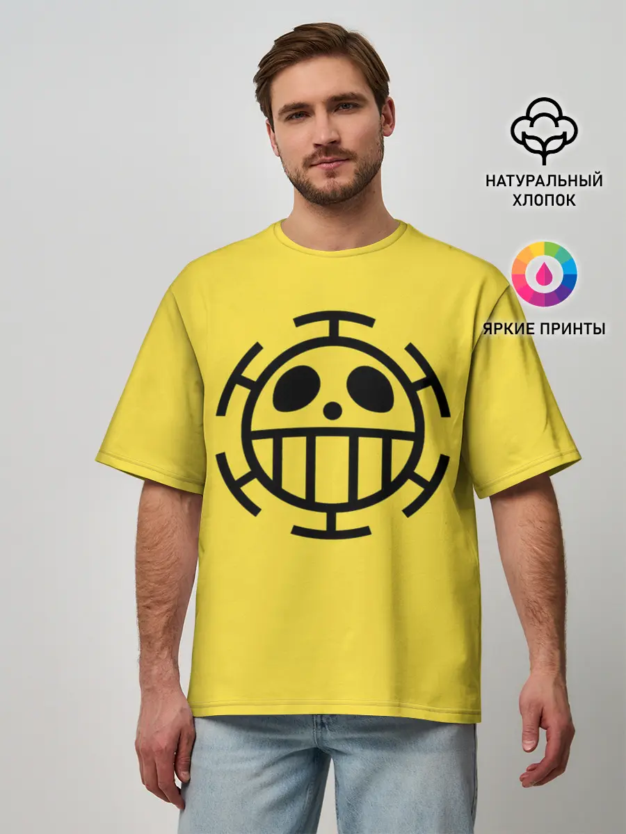 Мужская футболка оверсайз / Как у Трафальгара Ло One Piece