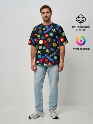 Мужская футболка оверсайз / ЛОГОТИПЫ КРИПТОВАЛЮТ | CRYPTOCURRENCIES