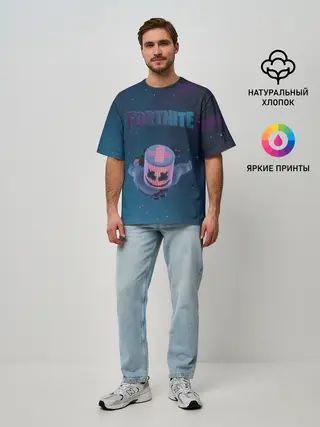 Мужская футболка оверсайз / Fortnite x Marshmello