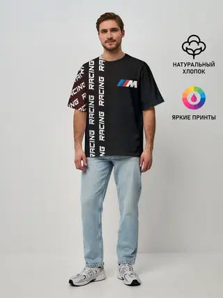 Мужская футболка оверсайз / BMW - Racing