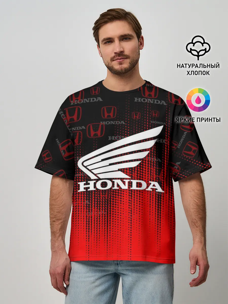 Мужская футболка оверсайз / HONDA
