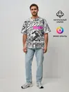 Мужская футболка оверсайз / Чернобелый комикс джоджо