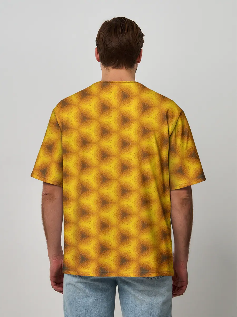 Мужская футболка оверсайз / Синие соты