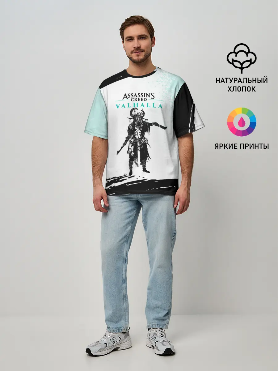 Мужская футболка оверсайз / АССАСИН КРИД | ASSASSINS CREED VALHALLA
