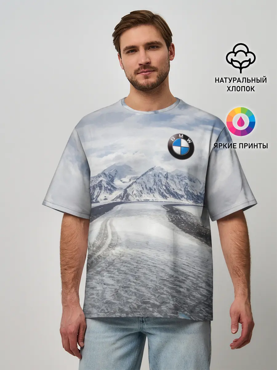 Мужская футболка оверсайз / BMW