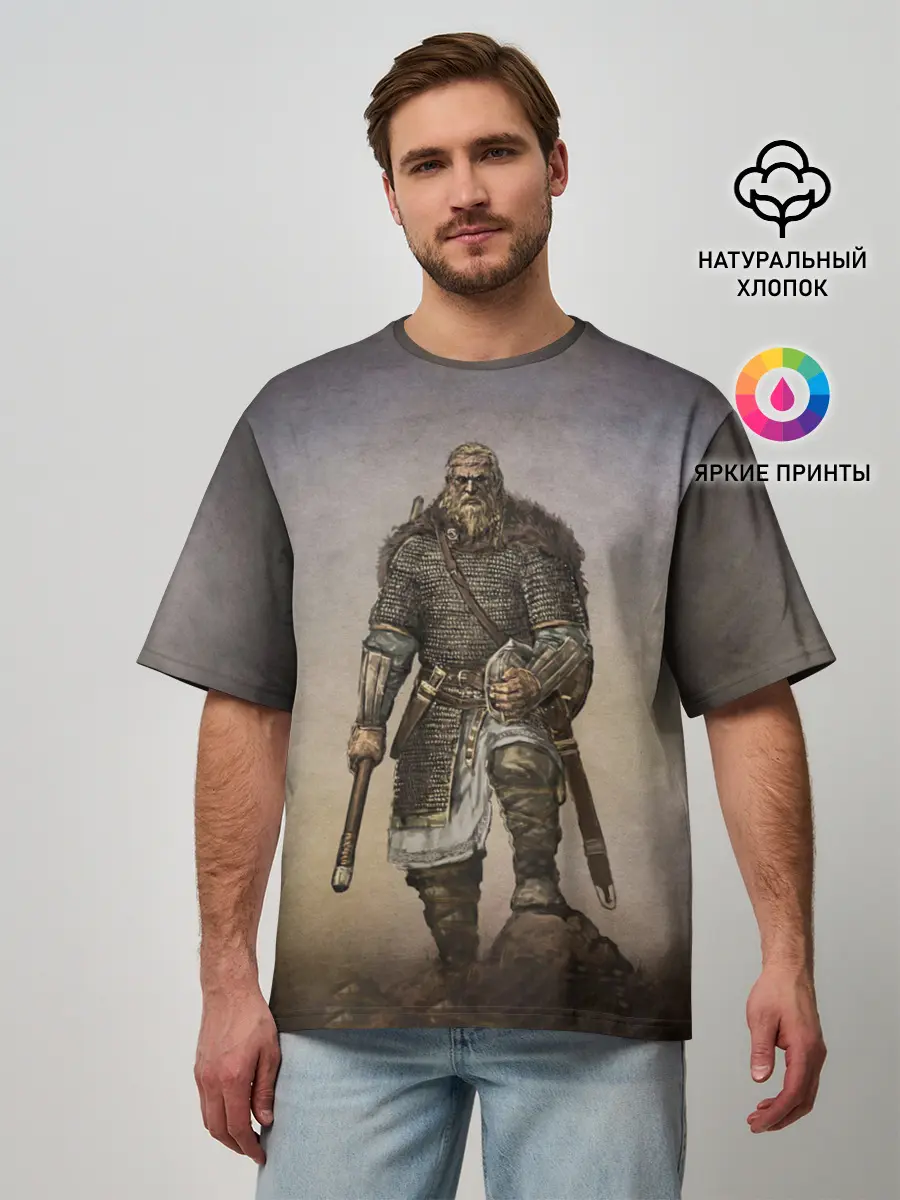 Мужская футболка оверсайз / СЛАВА РУСИ