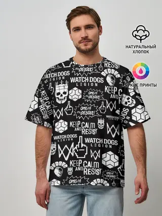 Мужская футболка оверсайз / WATCH DOGS LEGION