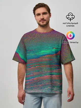 Мужская футболка оверсайз / ГЛИТЧ | ПОМЕХИ
