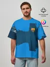 Мужская футболка оверсайз / BARCELONA SPORT BLUE