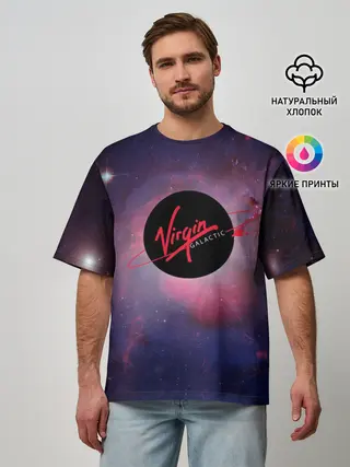 Мужская футболка оверсайз / Virgin Galactic космос