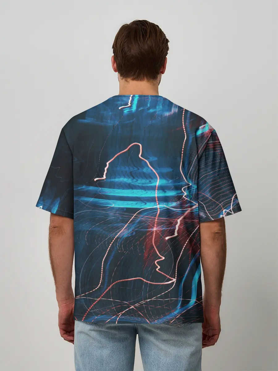 Мужская футболка оверсайз / Freeze Light digital art