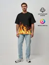 Мужская футболка оверсайз / Огонь