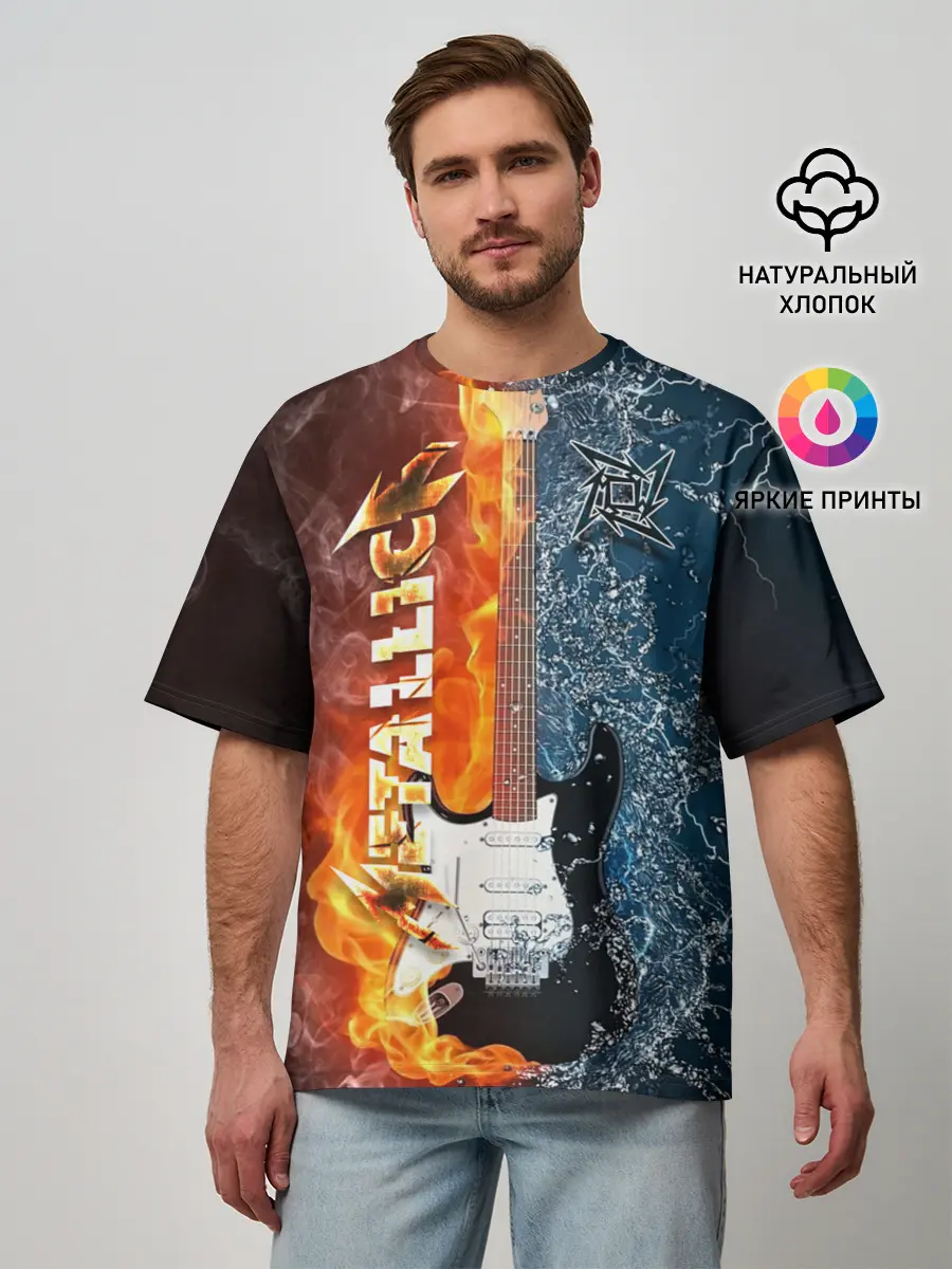 Мужская футболка оверсайз / Metallica