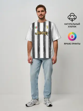 Мужская футболка оверсайз / Форма Ювентуса 2020 2021 дом