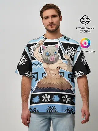 Мужская футболка оверсайз / ИНОСКЕ ХАШИБИРА