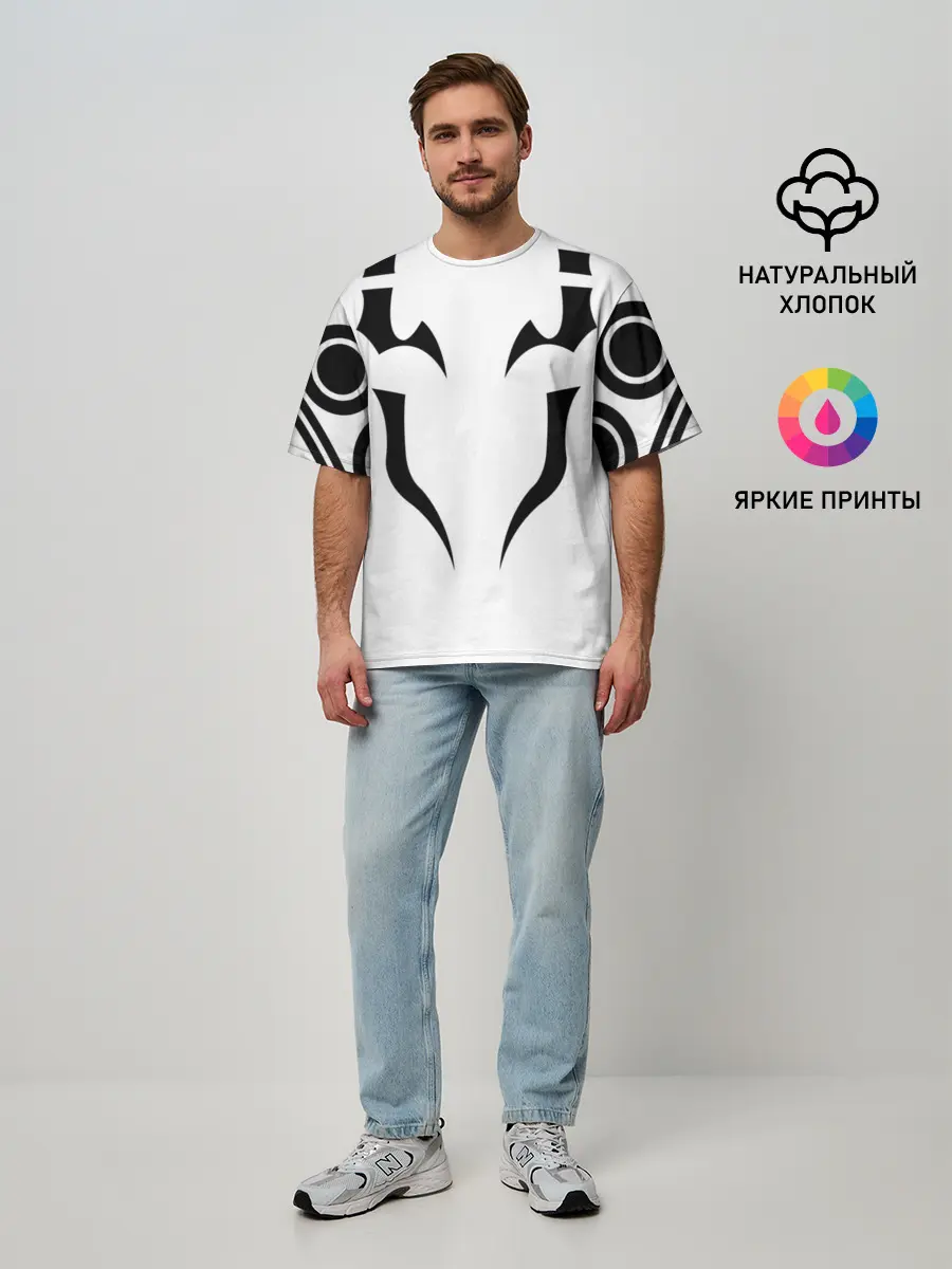 Мужская футболка оверсайз / ИТАДОРИ ТАТУ JUJUTSU KAISEN