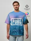 Мужская футболка оверсайз / PUBG light blue