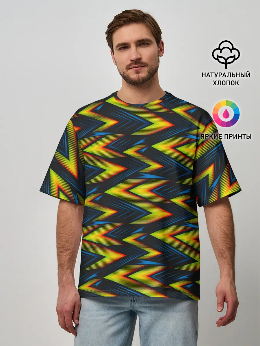 Мужская футболка оверсайз / ZigZag