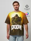 Мужская футболка оверсайз / DOOM 2016
