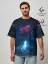 Мужская футболка оверсайз / Душа идущая в космос | Soul space