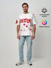 Мужская футболка оверсайз / Dexter logo Декстер брызги крови
