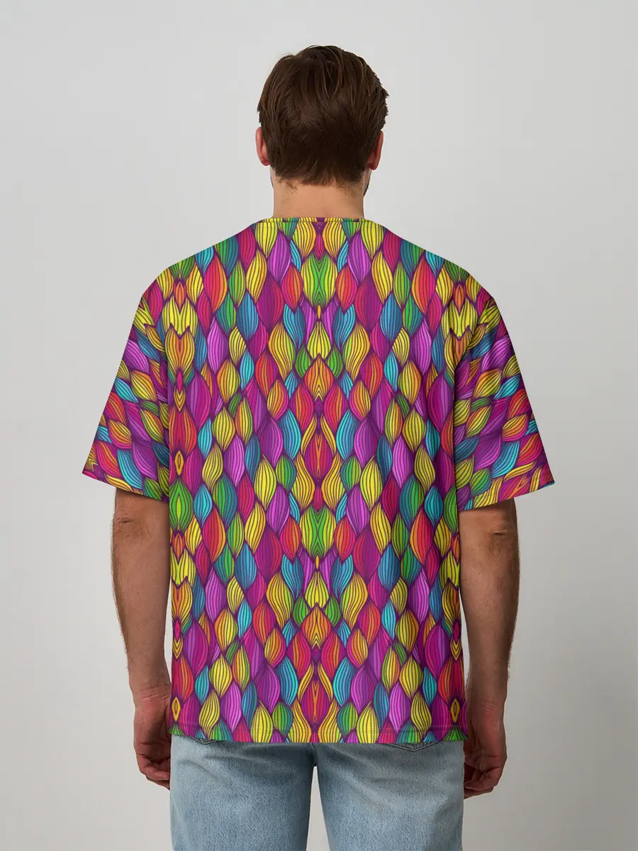 Мужская футболка оверсайз / Люби Смейся Живи