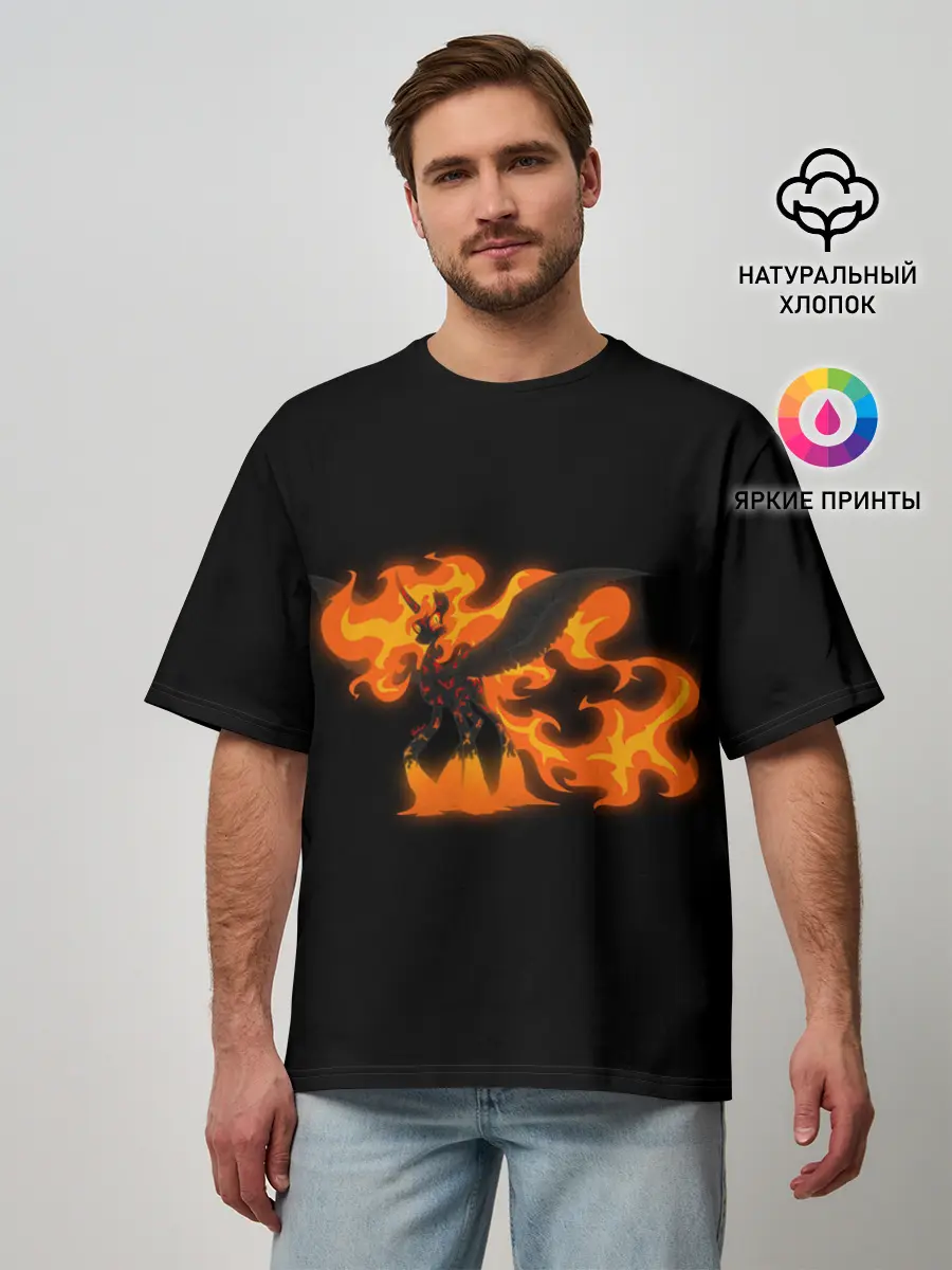 Мужская футболка оверсайз / Лавовая принцесса Дейбрейкер