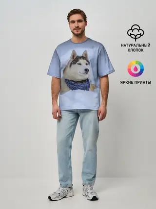 Мужская футболка оверсайз / Хаски