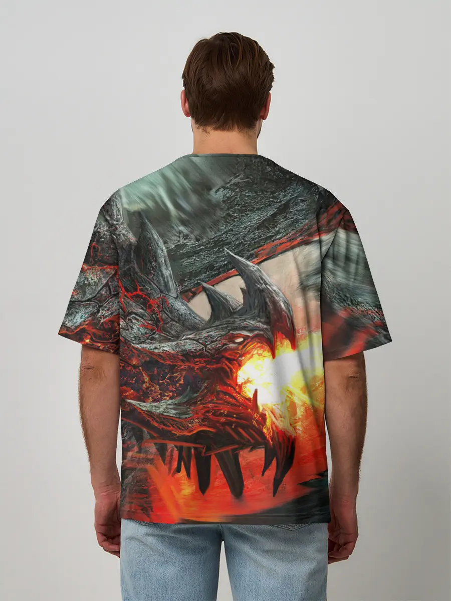 Мужская футболка оверсайз / Дракон | Dragon
