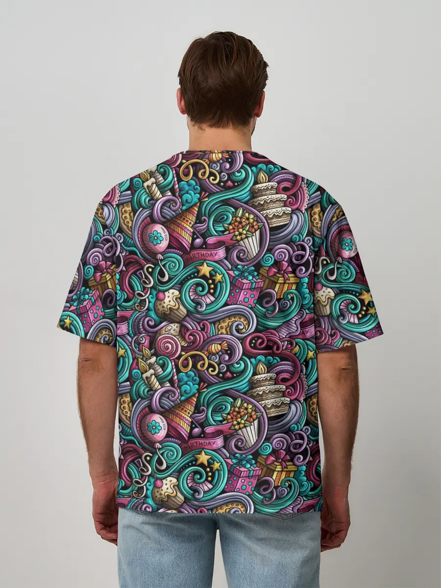 Мужская футболка оверсайз / Happy Birthday